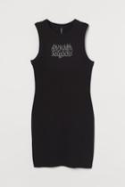 H & M - Printed Tank Top Dress - Black