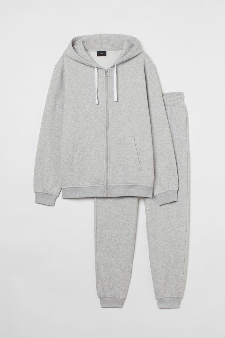 H & M - 2-piece Relaxed Fit Set - Gray