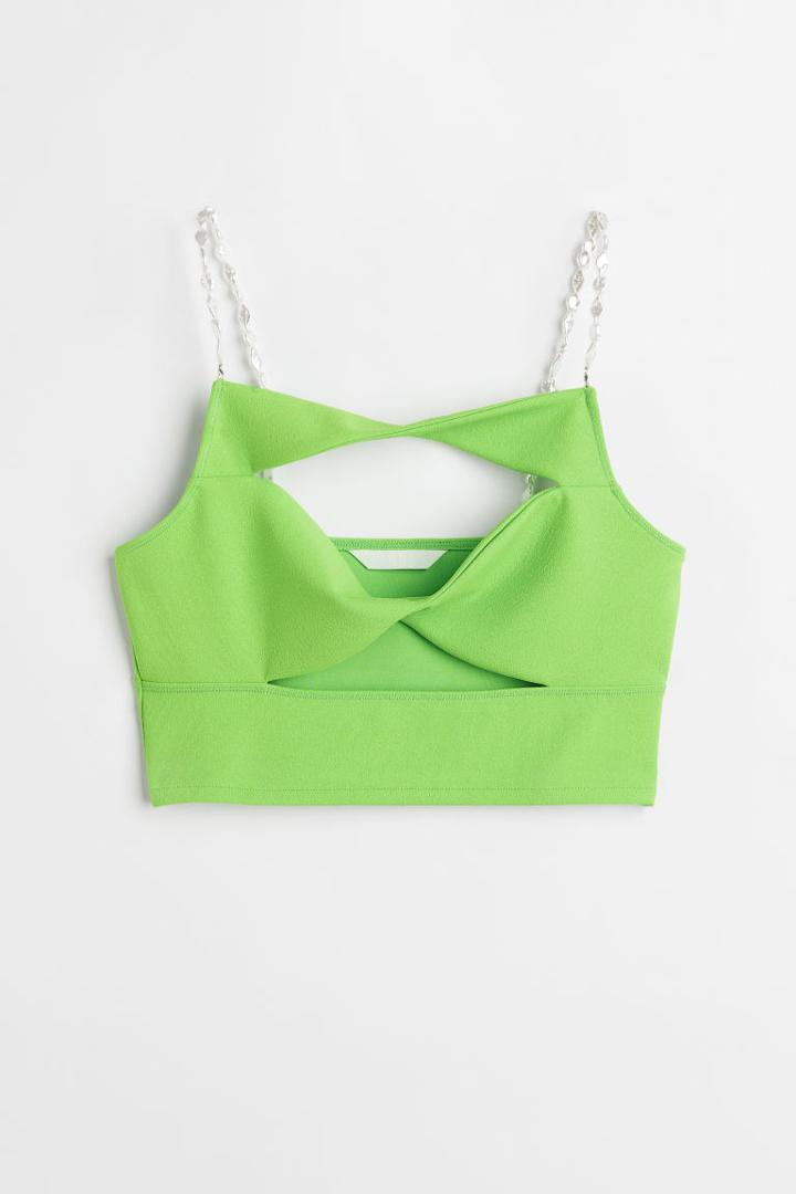 H & M - Cut-out Top - Green