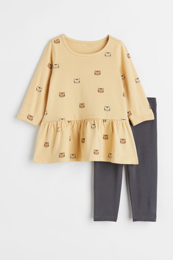 H & M - 2-piece Cotton Set - Yellow