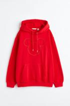 H & M - Hoodie With Motif - Red