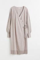 H & M - Mama Knit Wrap Dress - Brown
