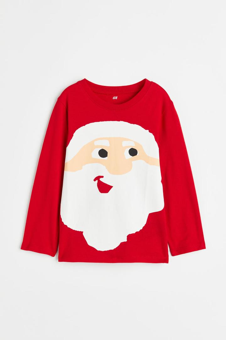 H & M - Printed Jersey Shirt - Red