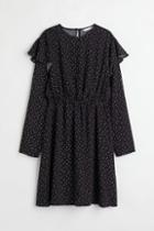 H & M - Mama Flounce-trimmed Nursing Dress - Black