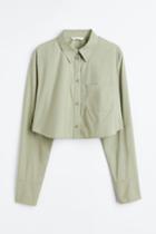 H & M - Cotton Crop Shirt - Green