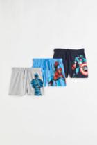 H & M - 3-pack Printed Jersey Shorts - Blue