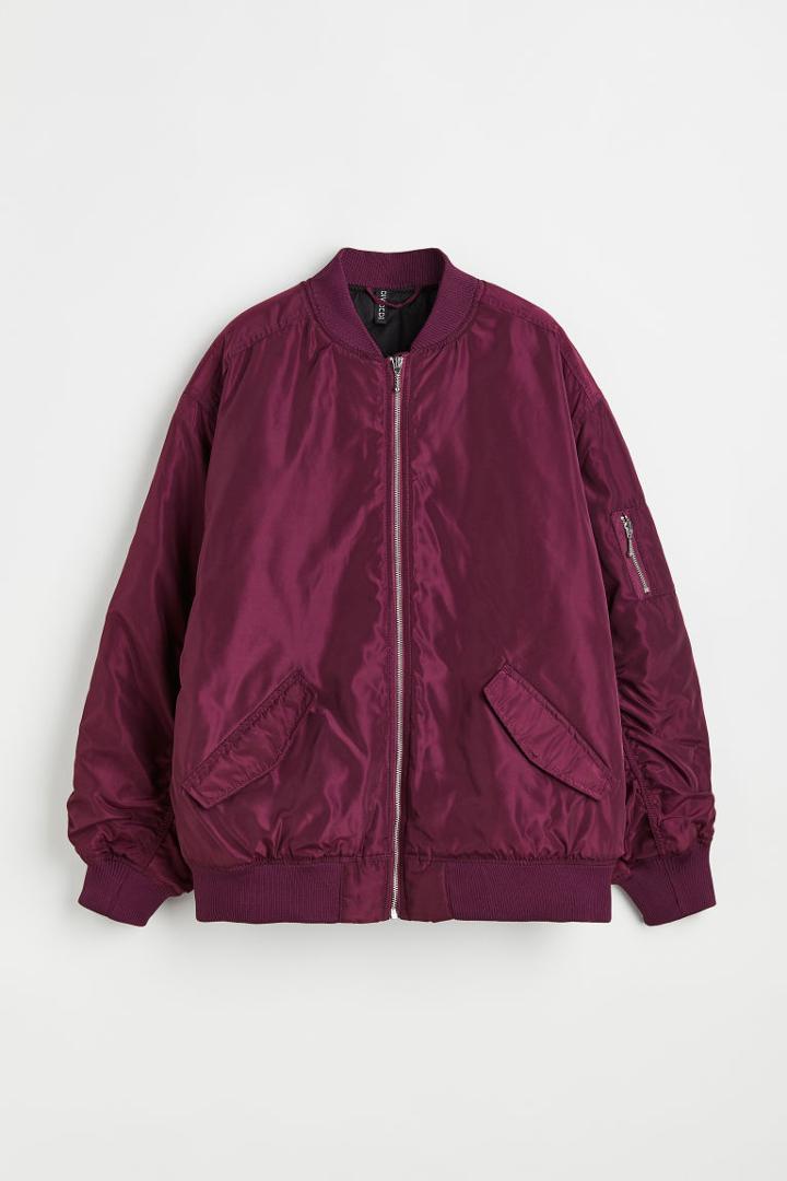H & M - Padded Bomber Jacket - Pink