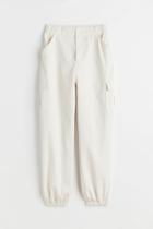 H & M - Cargo Pants With High Waist - White