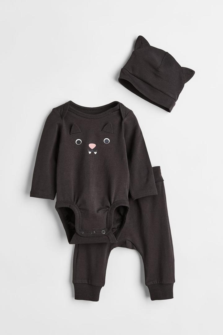 H & M - 3-piece Cotton Set - Gray