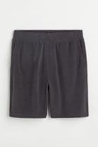 H & M - Relaxed Fit Knee-length Terry Shorts - Gray