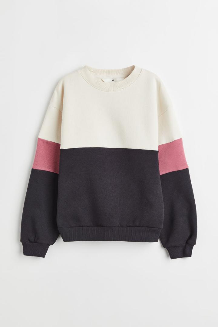 H & M - Color-block Sweatshirt - Gray
