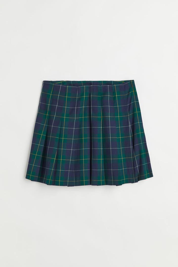 H & M - Pleated Skirt - Blue