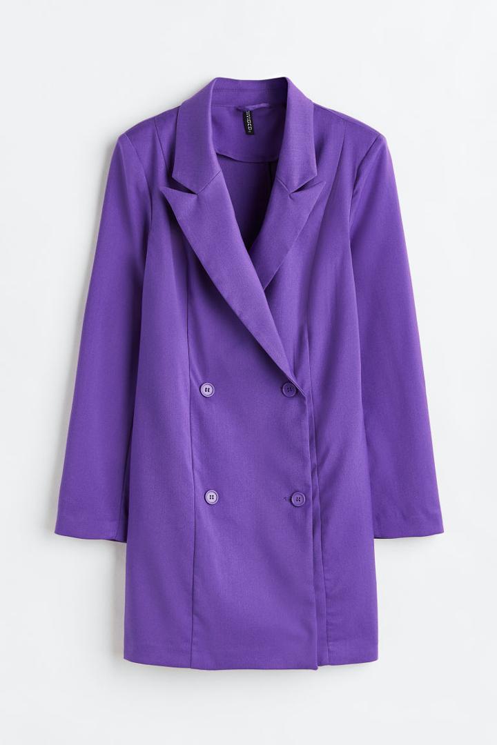 H & M - Double-breasted Jacket Dress - Purple