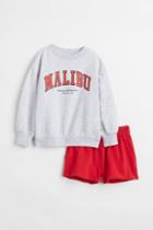 H & M - 2-piece Sweatshirt Set - Gray