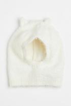 H & M - Fluffy-knit Balaclava - White