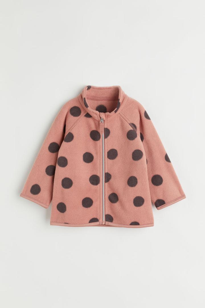 H & M - Patterned Fleece Jacket - Pink