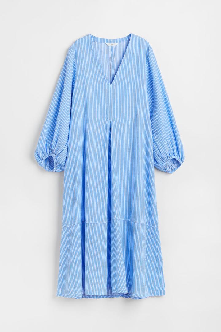 H & M - Wide-cut Cotton Dress - Blue