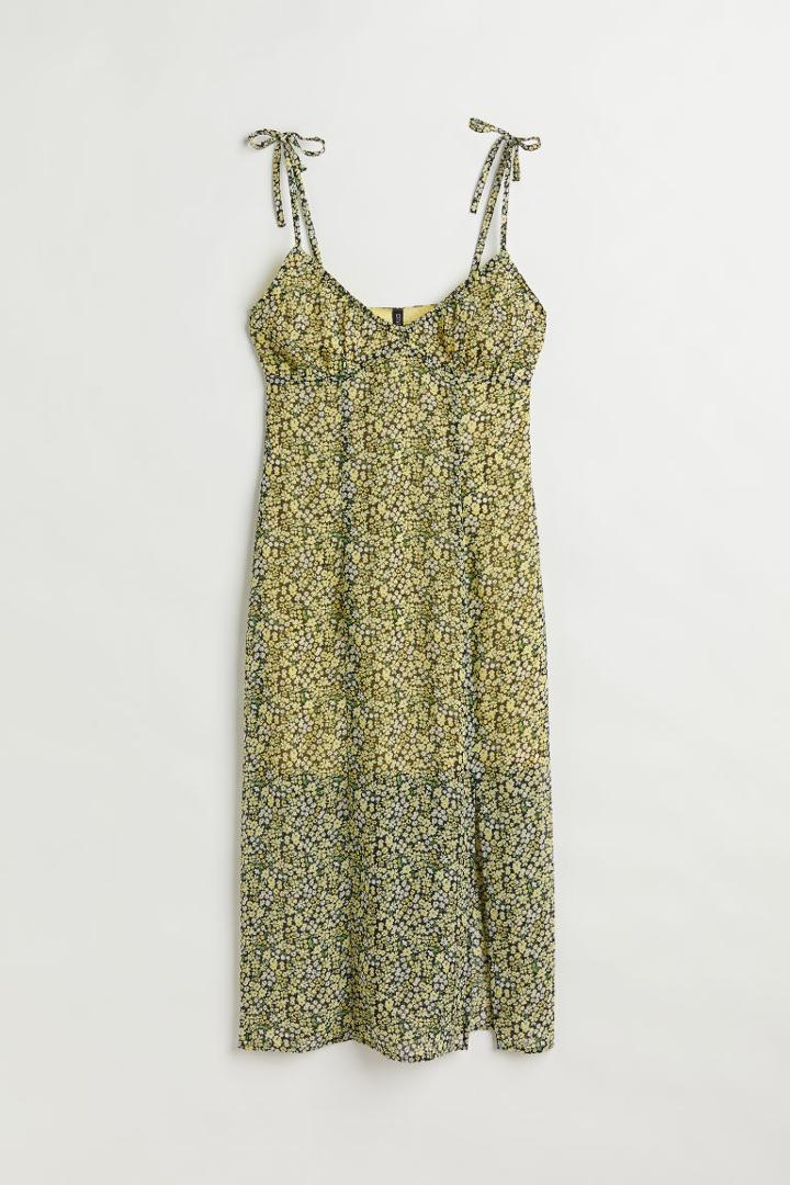 H & M - Flounce-trimmed Chiffon Blouse - Blue