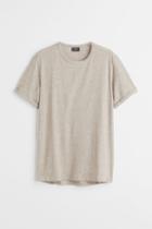 H & M - Regular Fit Cotton T-shirt - Beige