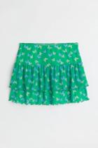 H & M - Tiered Mesh Skirt - Green