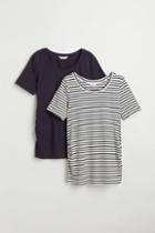 H & M - Mama 2-pack Jersey Tops - Blue