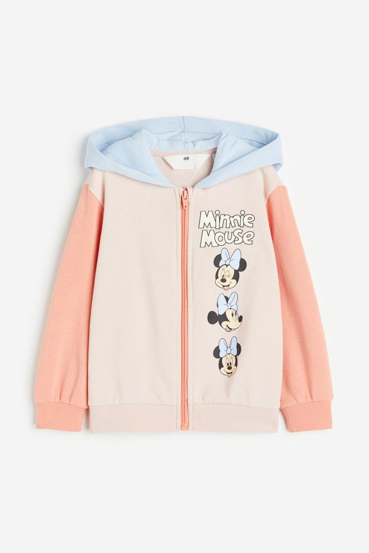 H & M - Printed Hooded Jacket - Orange