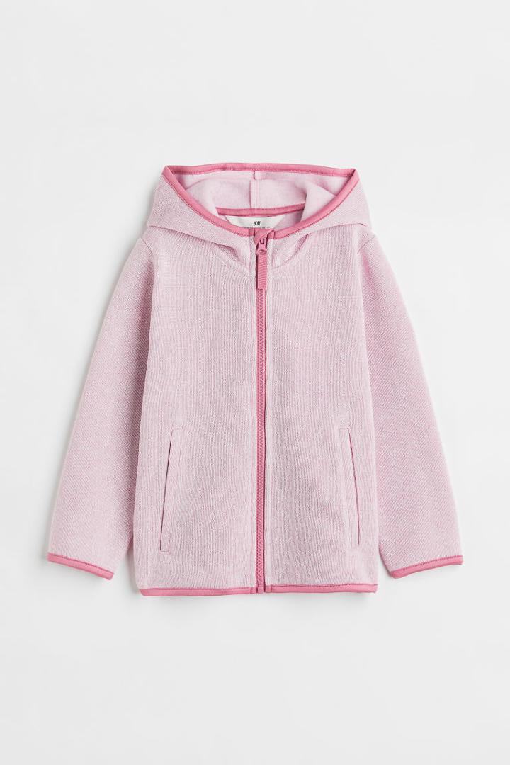 H & M - Hooded Fleece Jacket - Pink