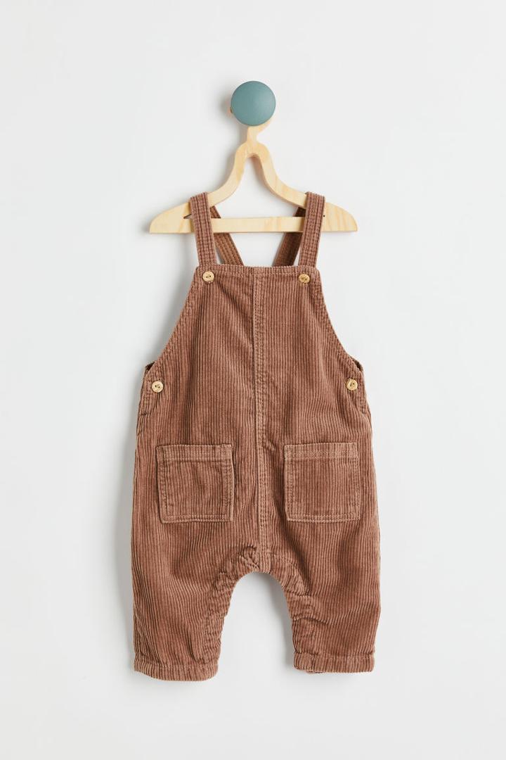 H & M - Corduroy Overalls - Beige