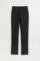 H & M - Slit-hem Leggings - Black