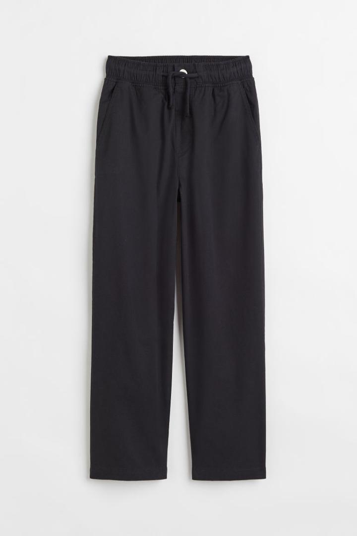 H & M - Twill Joggers - Black