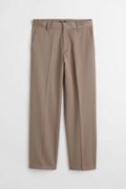 H & M - Relaxed-fit Creased Pants - Beige