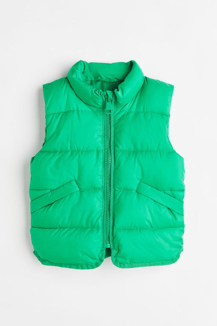 H & M - Water-repellent Puffer Vest - Green