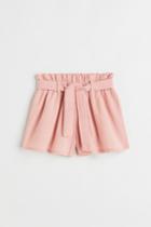 H & M - Linen-blend Shorts - Pink