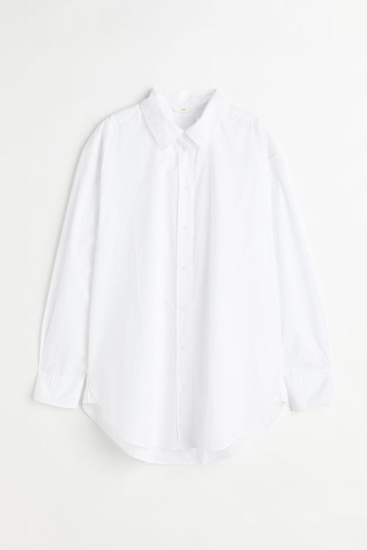 H & M - Poplin Shirt - White