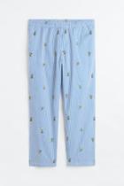 H & M - Relaxed Fit Patterned Cotton Pants - Blue