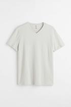 H & M - Slim Fit V-neck T-shirt - Brown