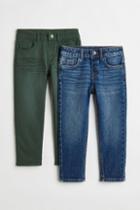 H & M - 2-pack Relaxed Fit Pants - Blue