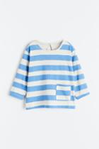 H & M - Long-sleeved Cotton Top - Blue
