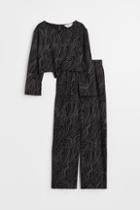 H & M - 2-piece Crped Set - Black