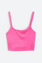 H & M - Velour Crop Top - Pink