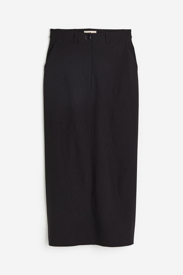 H & M - Poplin Column Skirt - Black