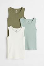 H & M - 3-pack Tank Tops - Green