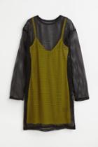 H & M - Fishnet Mesh Dress - Black