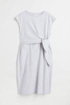 H & M - Mama Tie-detail Jersey Dress - Gray
