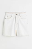 H & M - 90s Cutoff High Waist Shorts - White