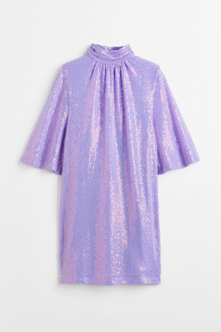 H & M - Sequined Dress - Purple