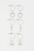 H & M - 3 Pairs Earrings - Silver