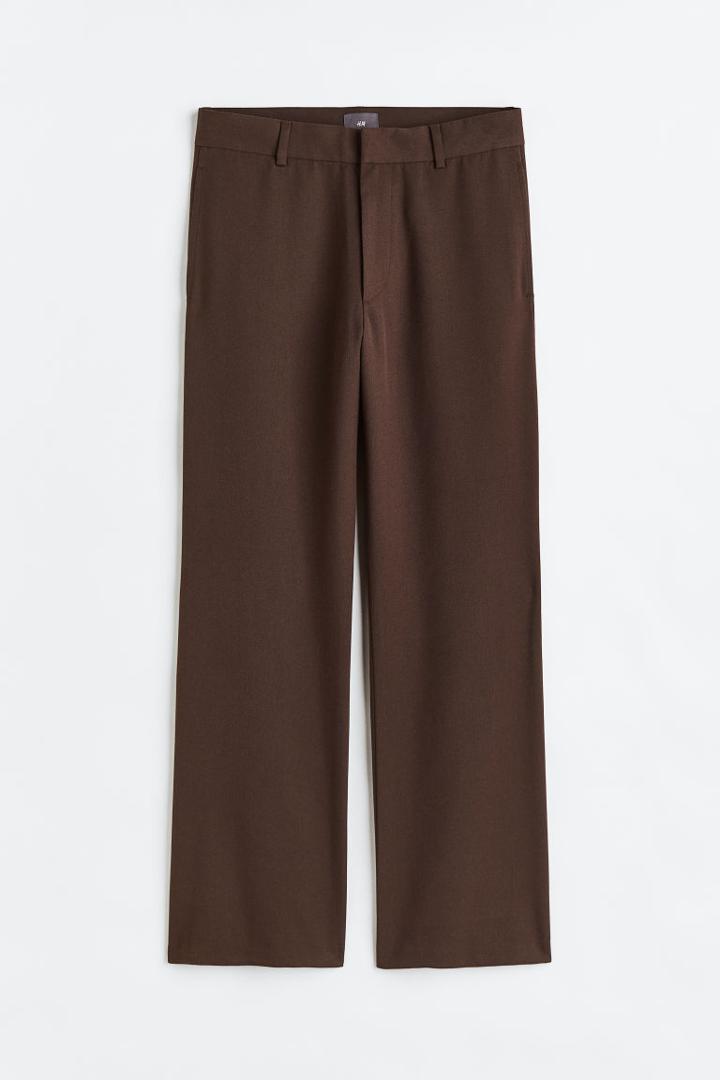 H & M - Loose Fit Flared Pants - Brown