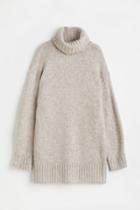 H & M - Knit Turtleneck Dress - Brown