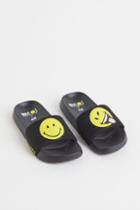 H & M - Print-motif Pool Shoes - Black